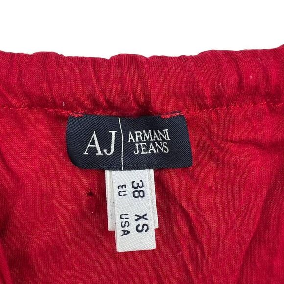 Pre-Loved AJ Armani Jeans US XS Women Strappy Top Red Viscose Tank Top - Picture 11 of 14